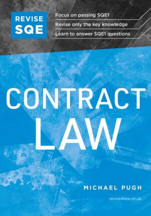 Front cover of Revise SQE book 'Contract Law' by Michael Pugh