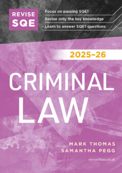 Book cover: Revise SQE Criminal Law 2025/26